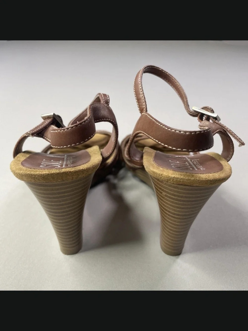 Aerosoles Shoes Womens 9.5 brown leather wedge heels boho indie summer casual